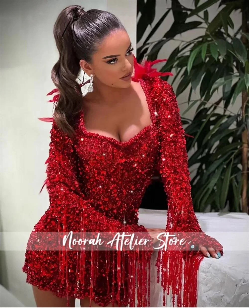 Aso Ebi Red Short C… - image