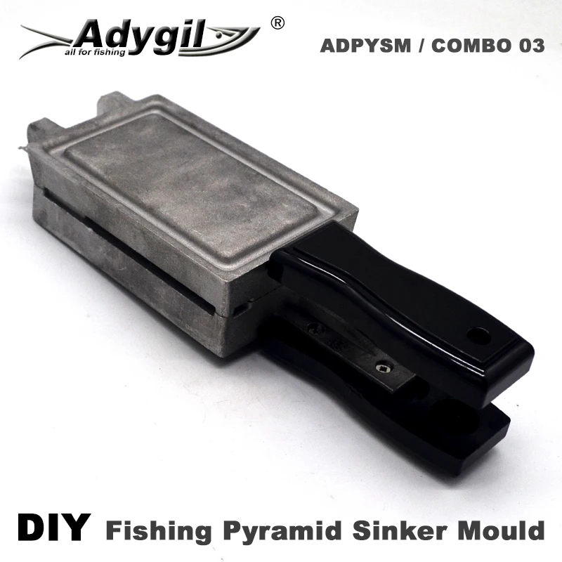 

Adygil DIY Pyramid Sinker Mould with 4 Cavities and 100g 120g 150g 200g for Saltwater Fishing, 24 pcs 24mm S/S Eyelets Includes