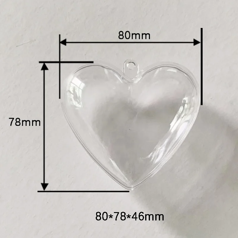 

10pcs Hollow Sphere Decorations Transparent Heart Shaped Plastic Fillable Balls For Diy Wedding Valentine Holiday Craft Home
