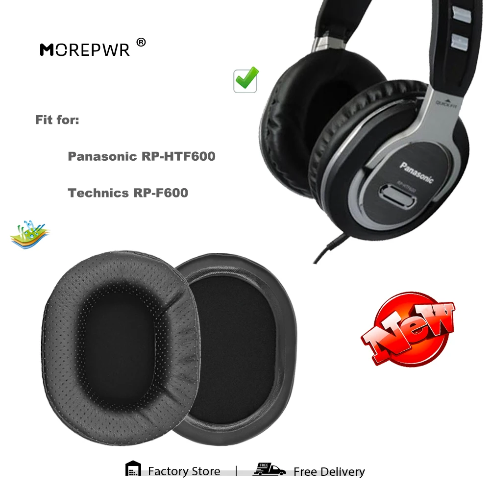 

Morepwr Replacement Ear Pads for Panasonic RP-HTF600 Technics RP-F600 Headset Parts Leather Cushion Velvet Earmuff Earphone