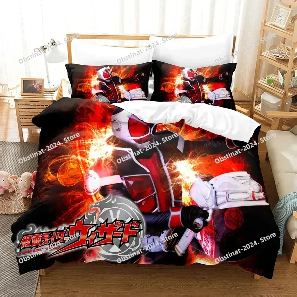 

3D Kamen Rider Bedding Set Printed Bed Set With Pillowcase Bed Duvet Cover Soft Single Double Queen Super King Size Home Textile