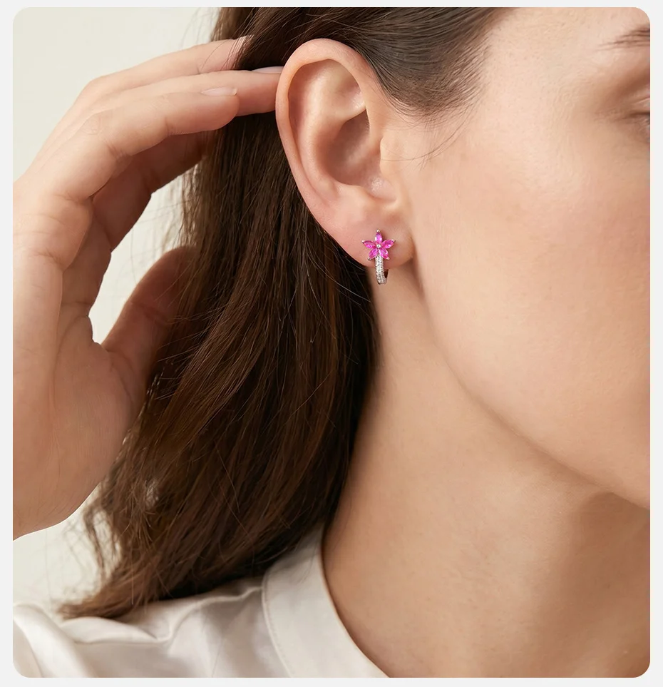 Vnox Trendy Luxus-Ohrringe mit bunten Schmetterlingen und Zirkonia für Damen, glänzende Kristall-Schleifen-Blumen-Ohrringe, Brautschmuck für Hochzeiten. – Detail 10