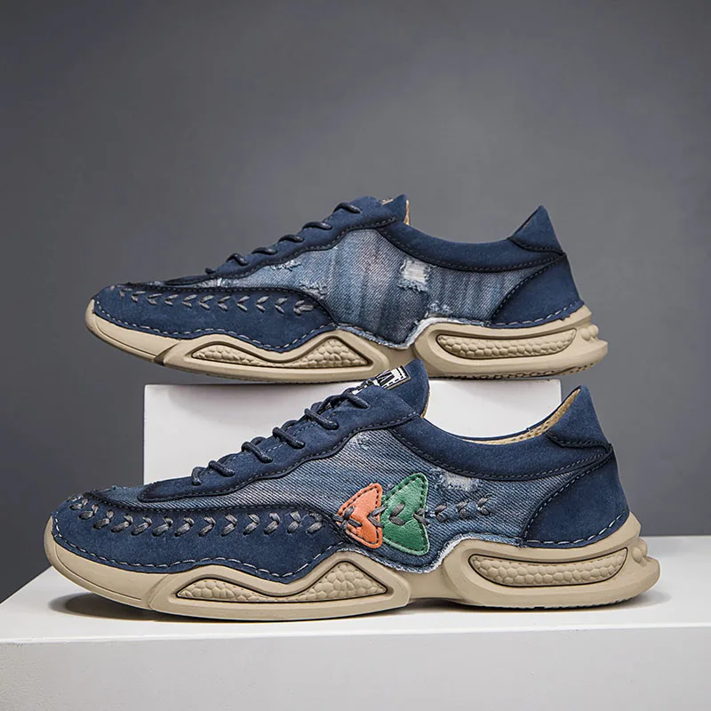 

Mesh shoes men's 2025 new summer breathable men's shoes, large mesh soft sole, one foot kicking hole shoes, casual