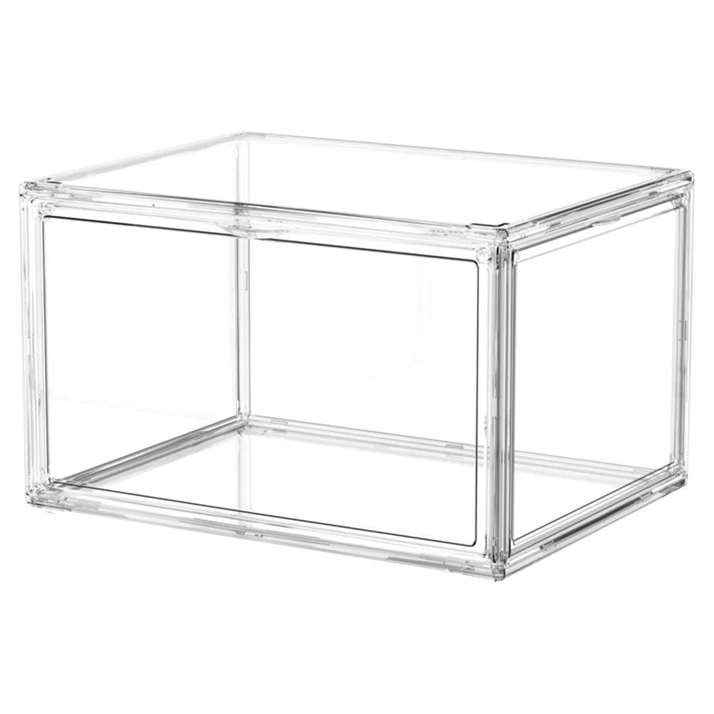 

Transparent Storage Crate Stackable Case Acrylic Portable Office Study Bedroom Books Container