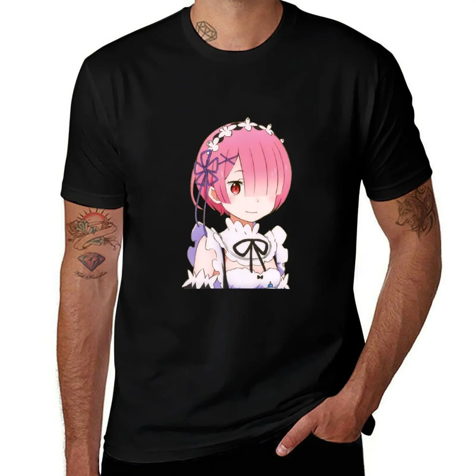 Re Zero Ram T-Shirt Daily Casual Short Sleeve Tee Shirt T-Shirt