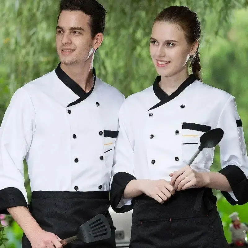 Unisex Chef Jacket Mens Short Sleeve Chef Jacket Restaurant Kitchen Soft Uniform Restaurant Hotel Cooking Clothes Catering Chef