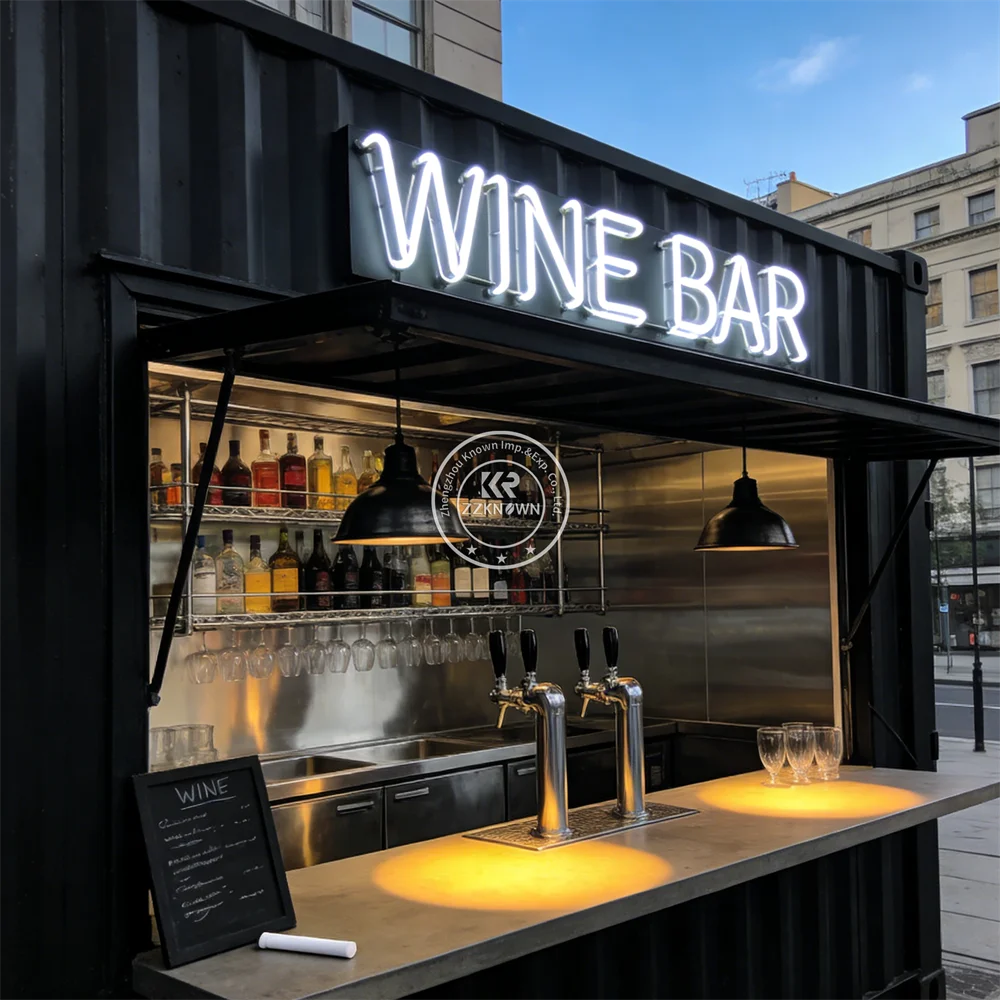 Compact Mobile Container Restaurant Outdoor Coffee Shop Kiosk Prefabricated Luxury Container Restaurant Bar With Full Kitchen