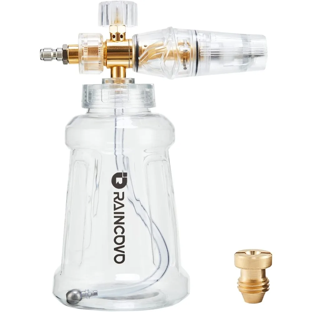 

Пенная пушка для мойки высокого давления, прозрачная пенная пушка для мойки автомобилей, фильтр из нержавеющей стали, регулируемая насадка с M22 и 1/4