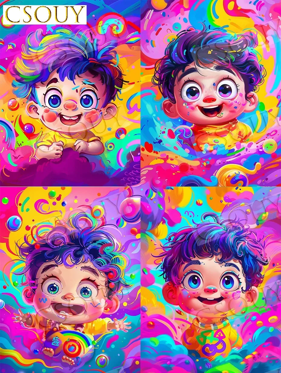 

Color Explosion Cartoon 100% Fairy Dust Full Square Diy Diamond Painting Cross Stitch Embroidery Mosaic Decor Needlework Crystal