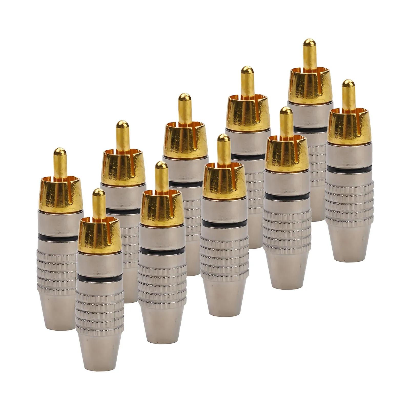 

10pcs/lot RCA Male Plug Gold Plated Soldering Connectors Adapter Audio Video Adapter RCA Socket Terminals Speaker Connector