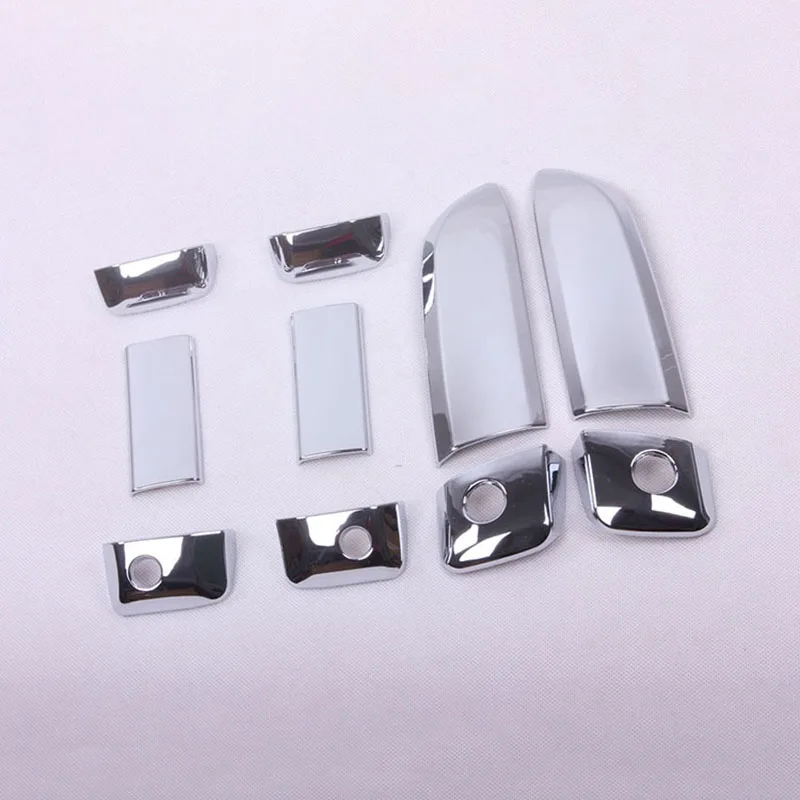 10Pcs/Set Car ABS Chrome Door Handle Bowl Insert Frame Overlay Panel for Hiace 2005-2015