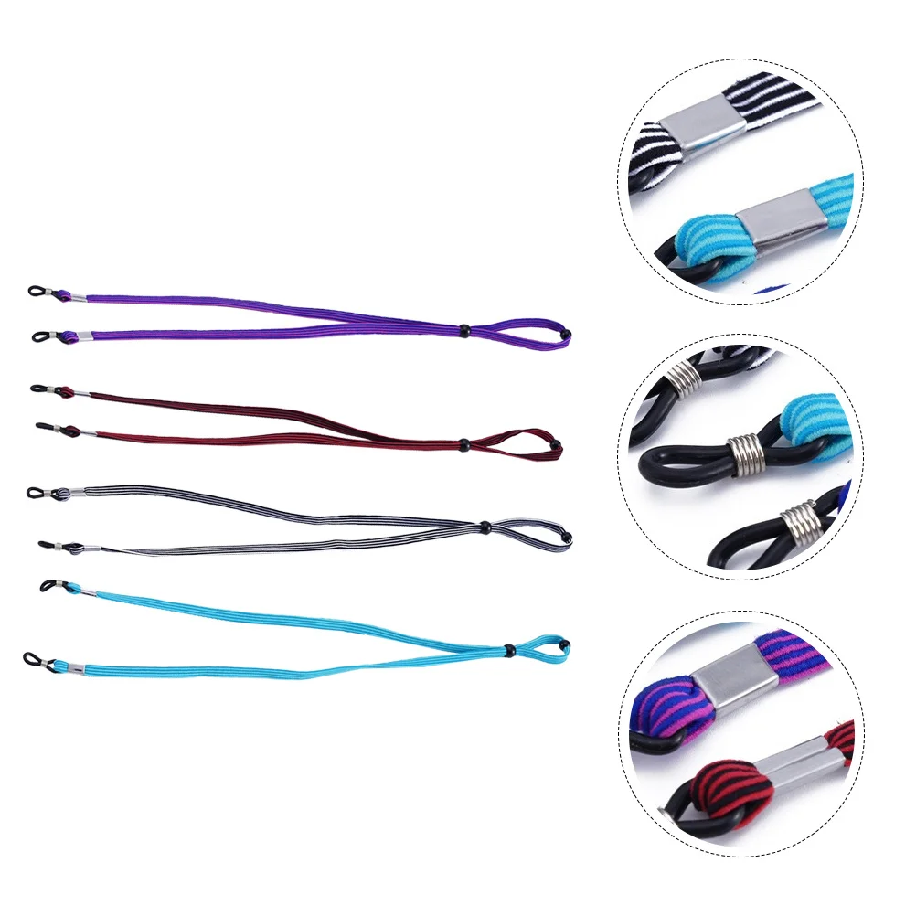 

4Pcs Sports Eye Glasses Rope Adjustable Elastic Non-Slip Glasses Chain Durable Fabric Lanyard for Outdoor Activities