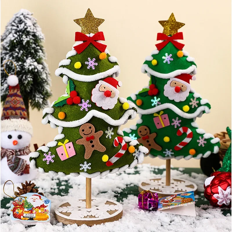 DIY Christmas Tree Crafts Kits for Children Christmas Decoration Handmade Toys Puzzle Craft Kit Children Toys Christmas Gifts