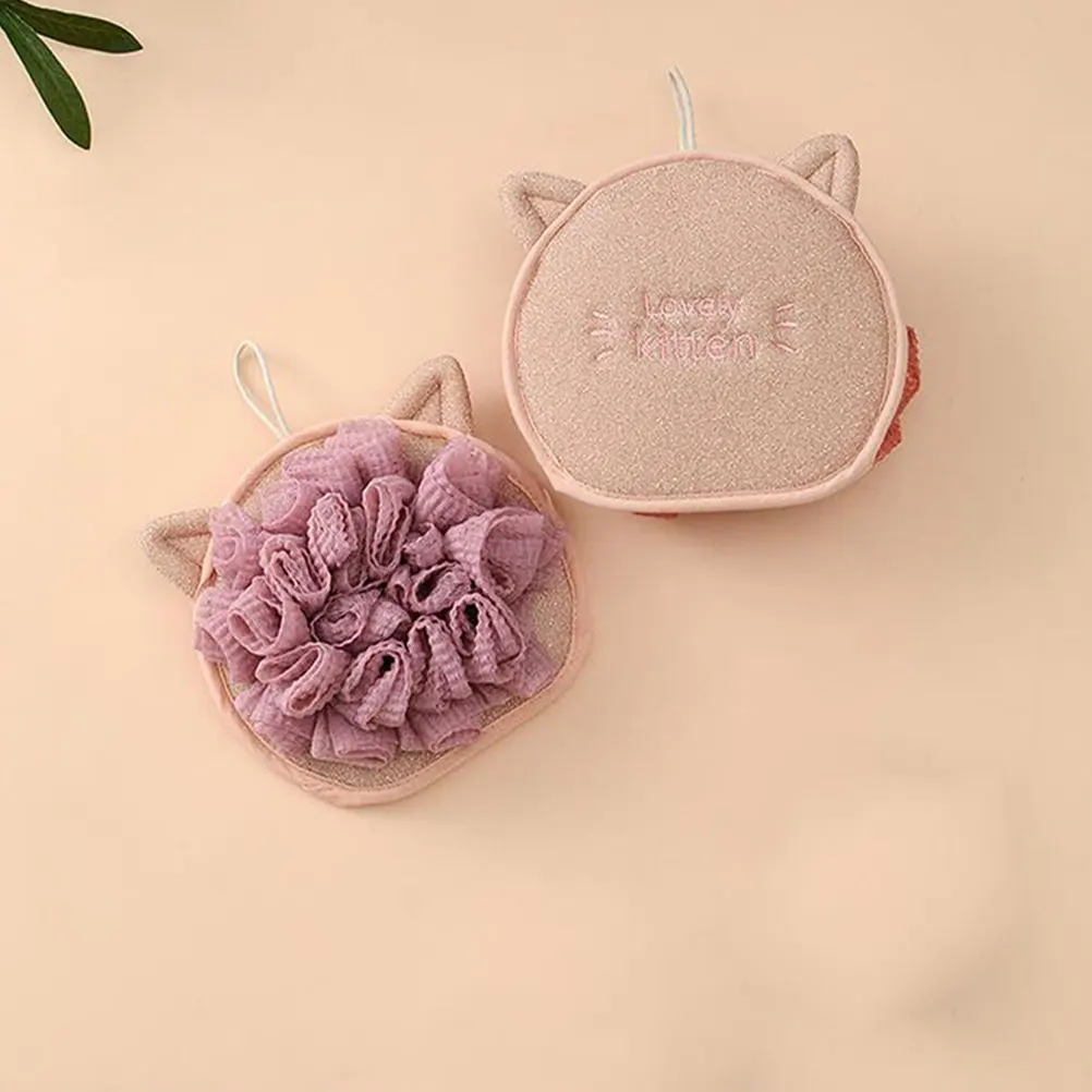 

Набор из 2 шт. двухсторонних отшелушивающих мочалок-шаров для душа для глубокого очищения кожи тела, многоразовые, для женщин и мужчин