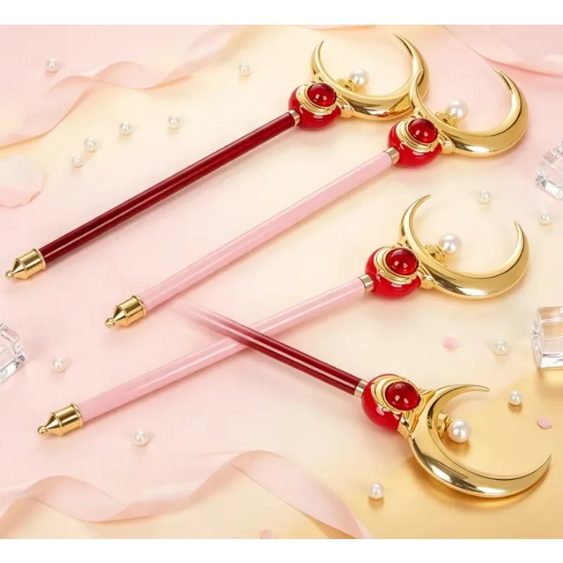 Varita mágica de Sailor Moon de Usagi Tsukino, artículo de transformación de dibujos animados de anime, de aleación retráctil extra grande, accesorio de cosplay, regalo.