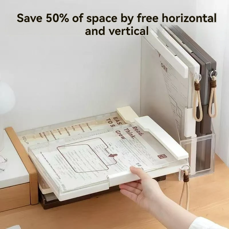 1PC Folder A4 Double-Layer Board Folder Transparent Folder Student Writing Pad Document Storage Box Large Capacity Test Paper Fo