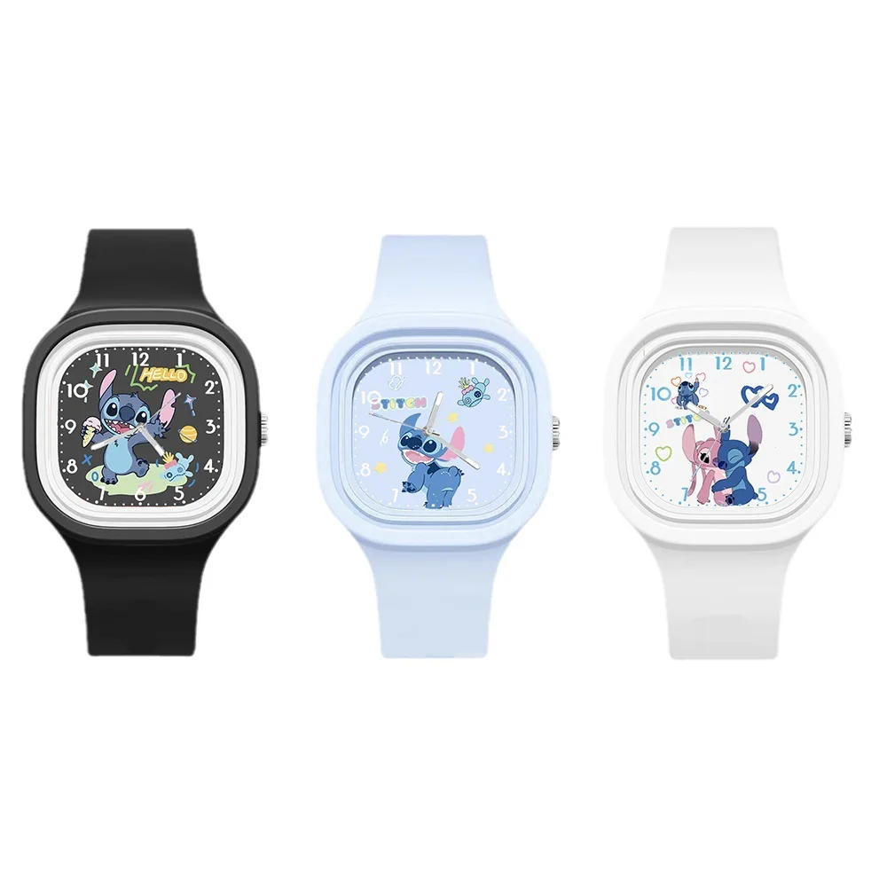 New Disney Stitch Kids Watch Cartoon Character Round Silicone Strap Analog Digital Watch boys girls children toys birthday gifts