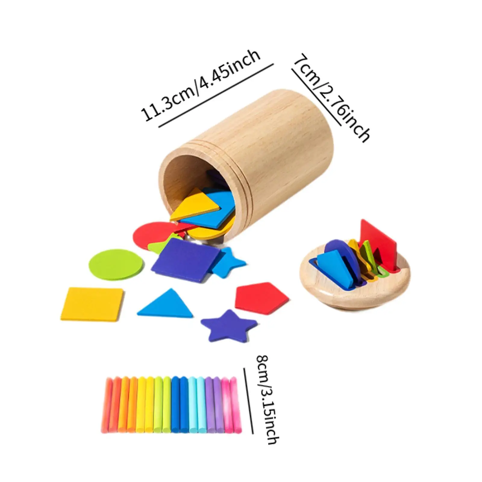 Rompecabezas sensorial de clasificación de colores, palos de clasificación de colores, taza de clasificación, juguetes educativos, juguetes para niños pequeños Montessori, regalo para niños y niñas