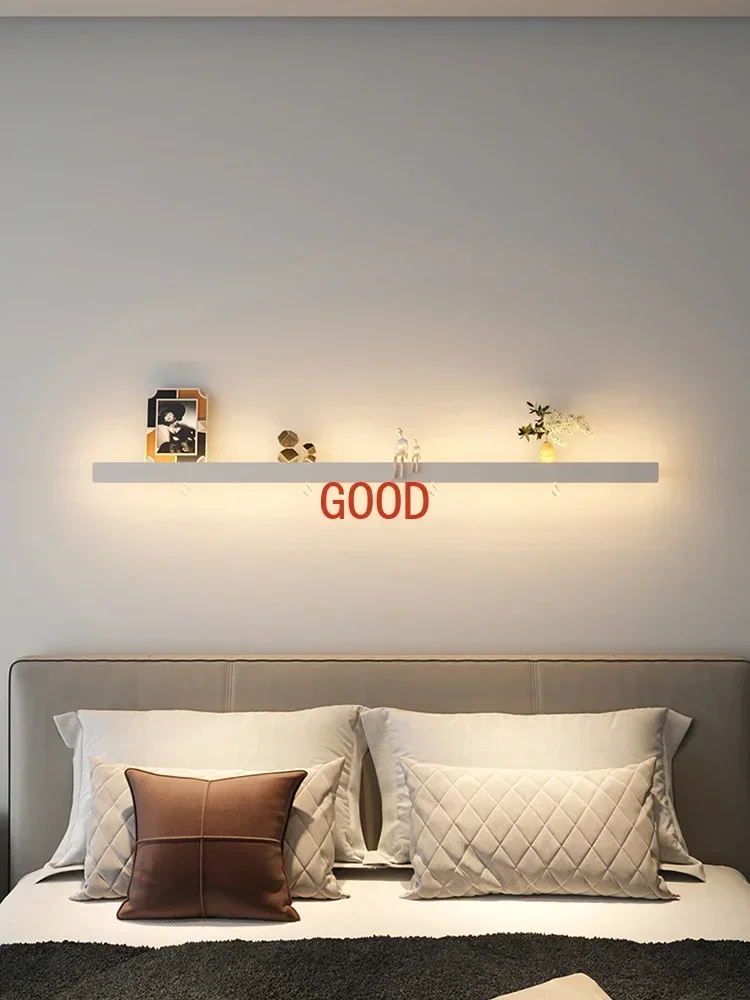 Minimalist Long Shelf Line Atmosphere Bedroom Bedside Lamp Decorative Frame Living Room Background Wall Lighting