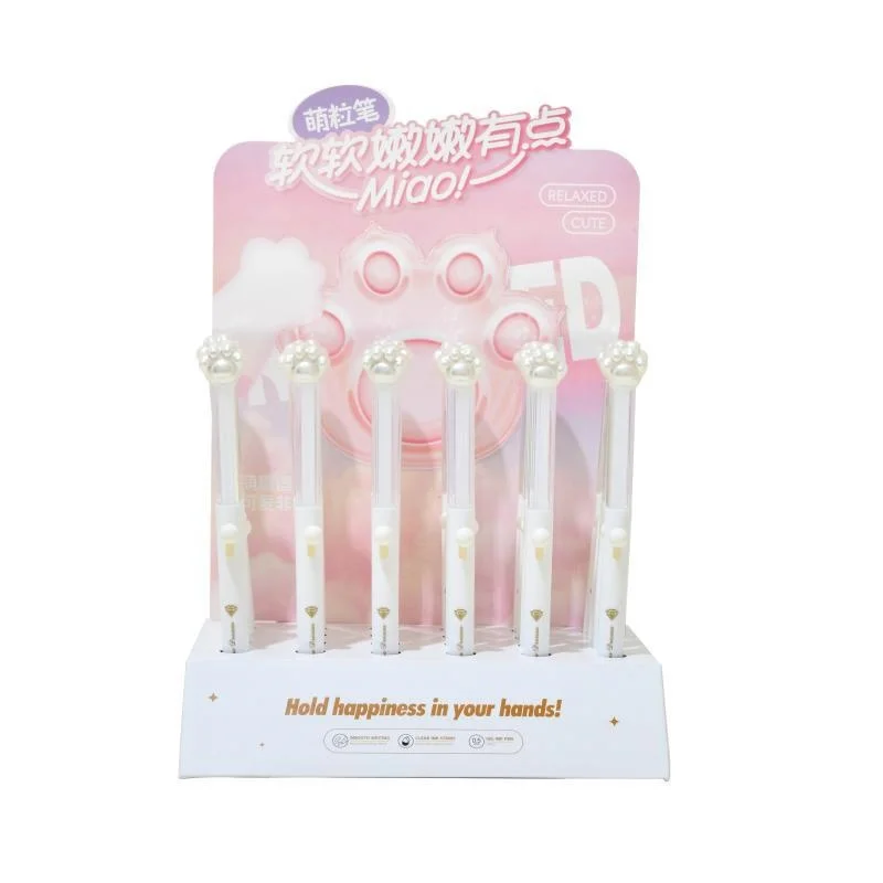 

24pcs/lot Kawaii Cat Paw Press Gel Pen Cute 0.5mm Black Ink Neutral Pens Gift Stationery Office School Supplies