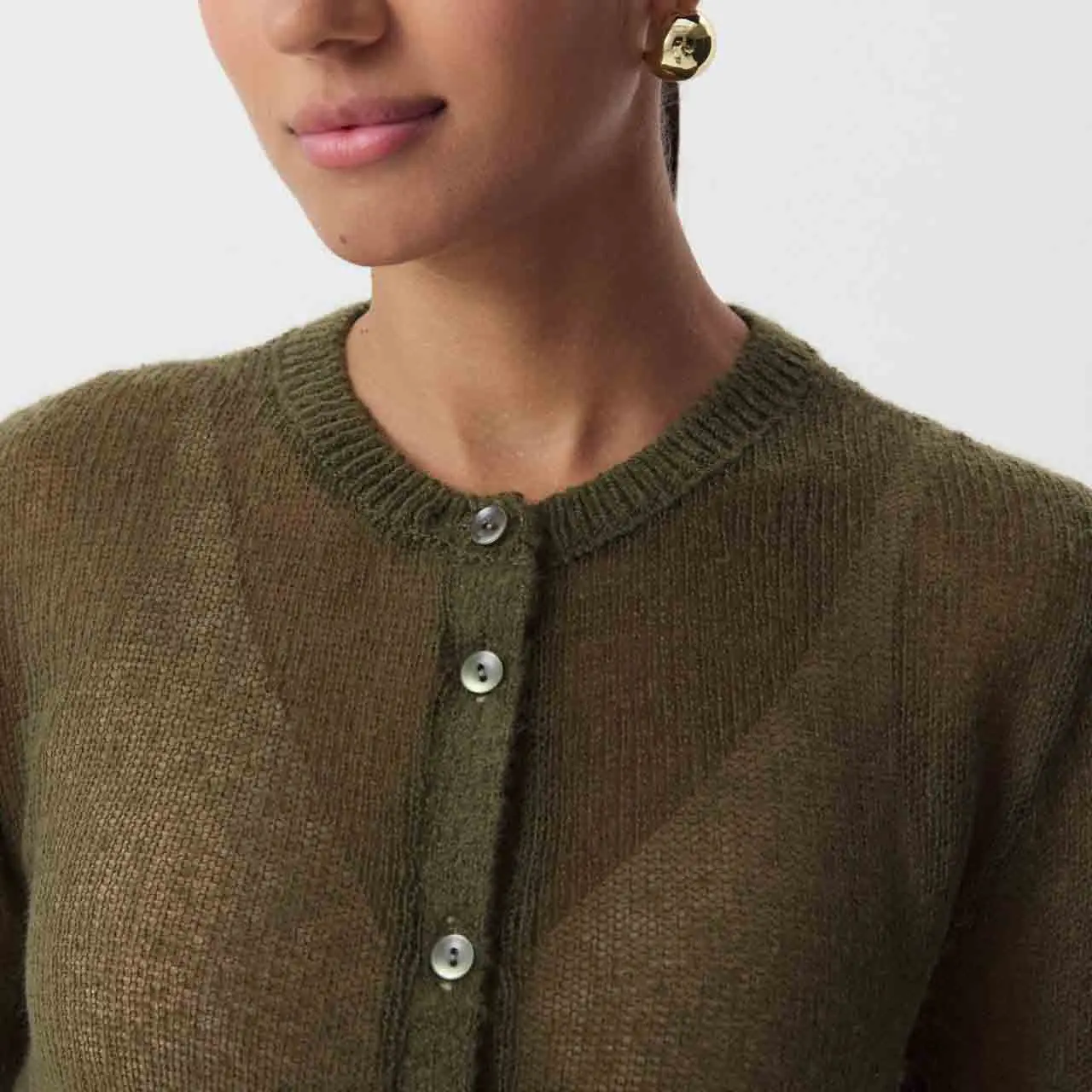 Women Knitted Cardigan Sweaters Solid Jumpers Hollow Out Round Neck Long Sleeves Single Breasted Loose Casual 2026 Spring Autumn