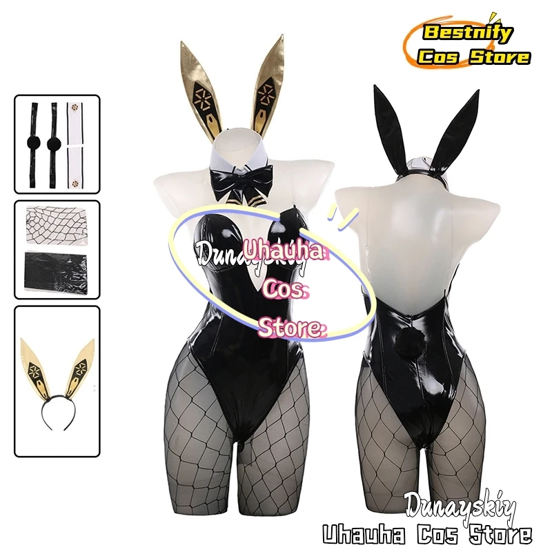 NIKKE The Goddess Of Victory Bunny Girl Cosplay Uniform Pink Black White Jumpsuits Wig Ceductors Costumes Sexy Womans Costume