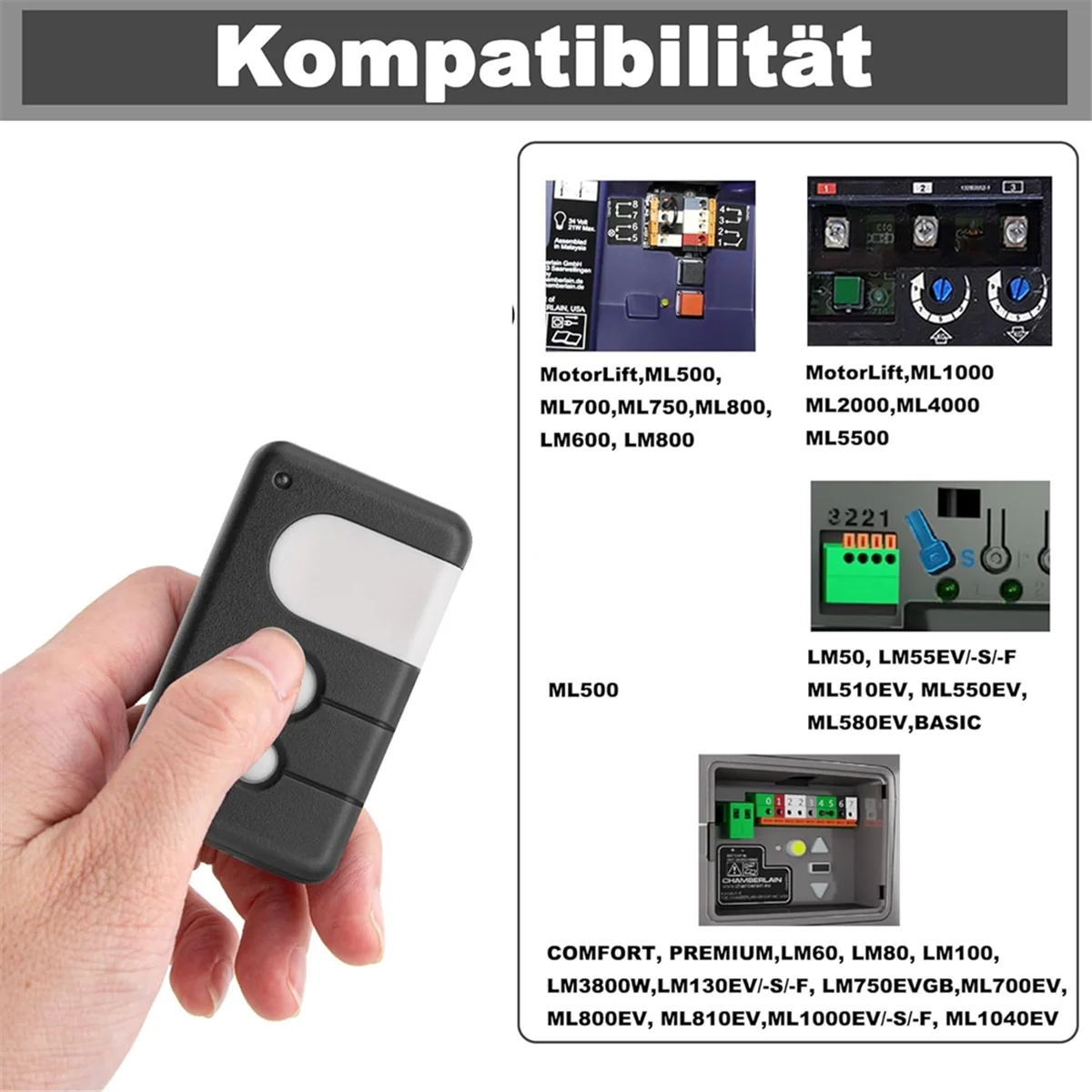 

433.92MHz Garage Door Opener Remote Control for MotorLift TX4RUNI, 84335EML, 94333E, 4335EML