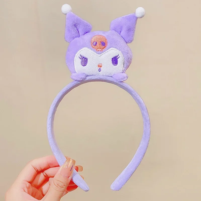 Sanrio Hello Kitty Ears Headband Women Cute Cartoon Kuromi Hairbands Girls Melody Cinnamoroll Hair Accessories Kids Fashion Gift