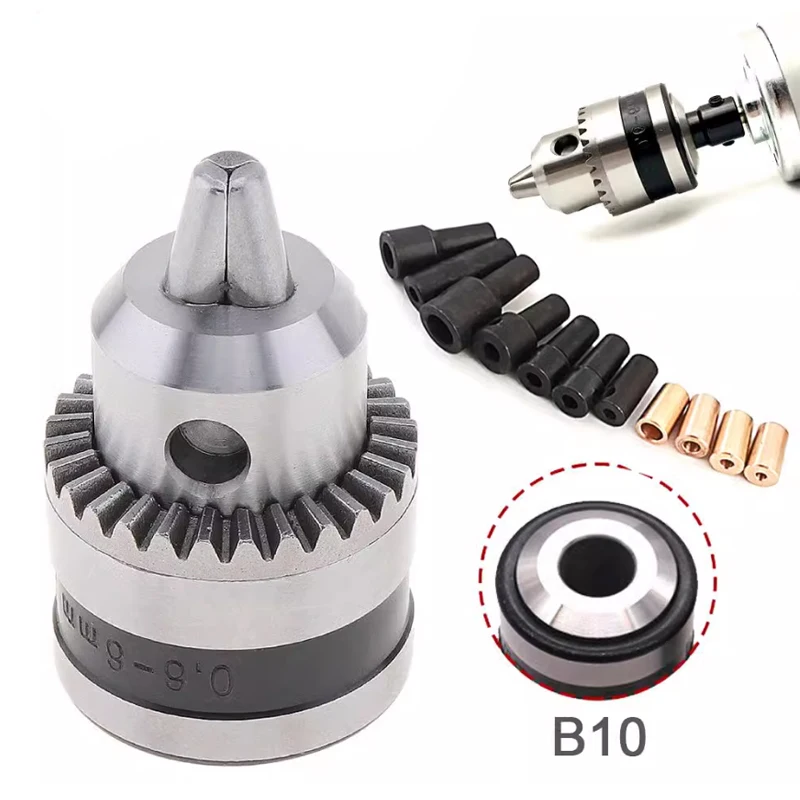 B10 drill chuck 0.6-6mm range mini electric drill chuck connecting rod adapter shaft B10 drill chuck connecting rod M5M8M10M12 s