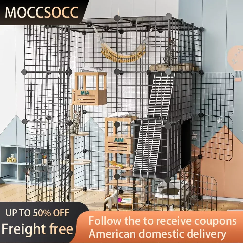 

House Cats for Outdoor Large Cats Cages Dog Cage Pet Supplies Transport Big Products Indoor Castle Villa Cat Home Freight free
