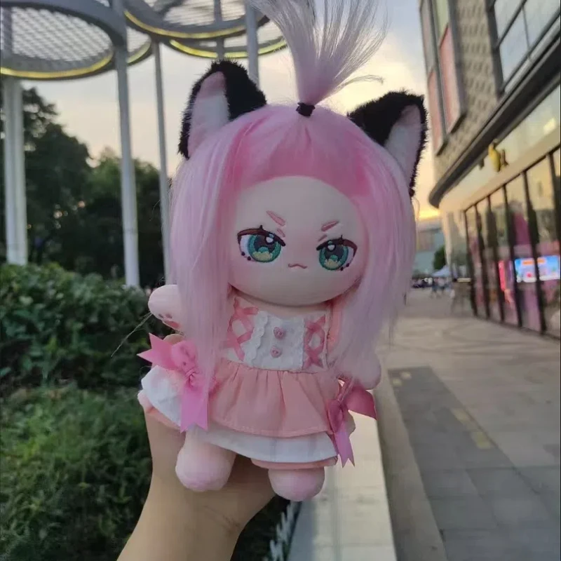 20cm Game Genshin Impact Diona Anime Figures Plush Kawaii Cosplay Doll Body Cartoon Soft Plushies Toys for Children