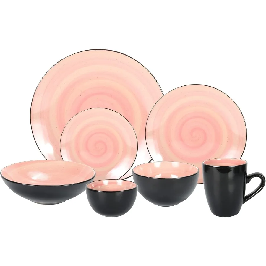 

Набор столовой посуды Stoneware Sonoma, черный + крапчатый набор из 56 предметов, роза