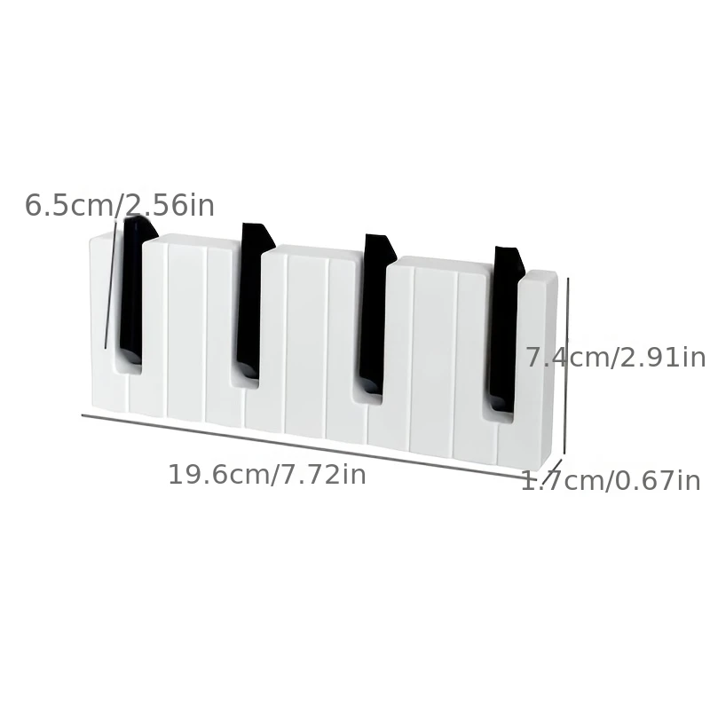 Piano Design Decorative Hook Creative Wall Hanging Rack For Bedroom Music Studio Clothes Scarf Bag Organizer
