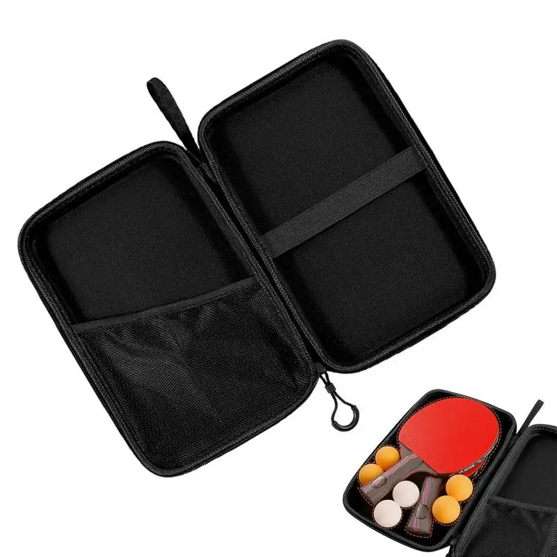 Table Tennis Bat Cover Hard Table Tennis Paddle Carry Bag Rectangular Table Tennis Racket Case Cover Ball Storage Bag Carry