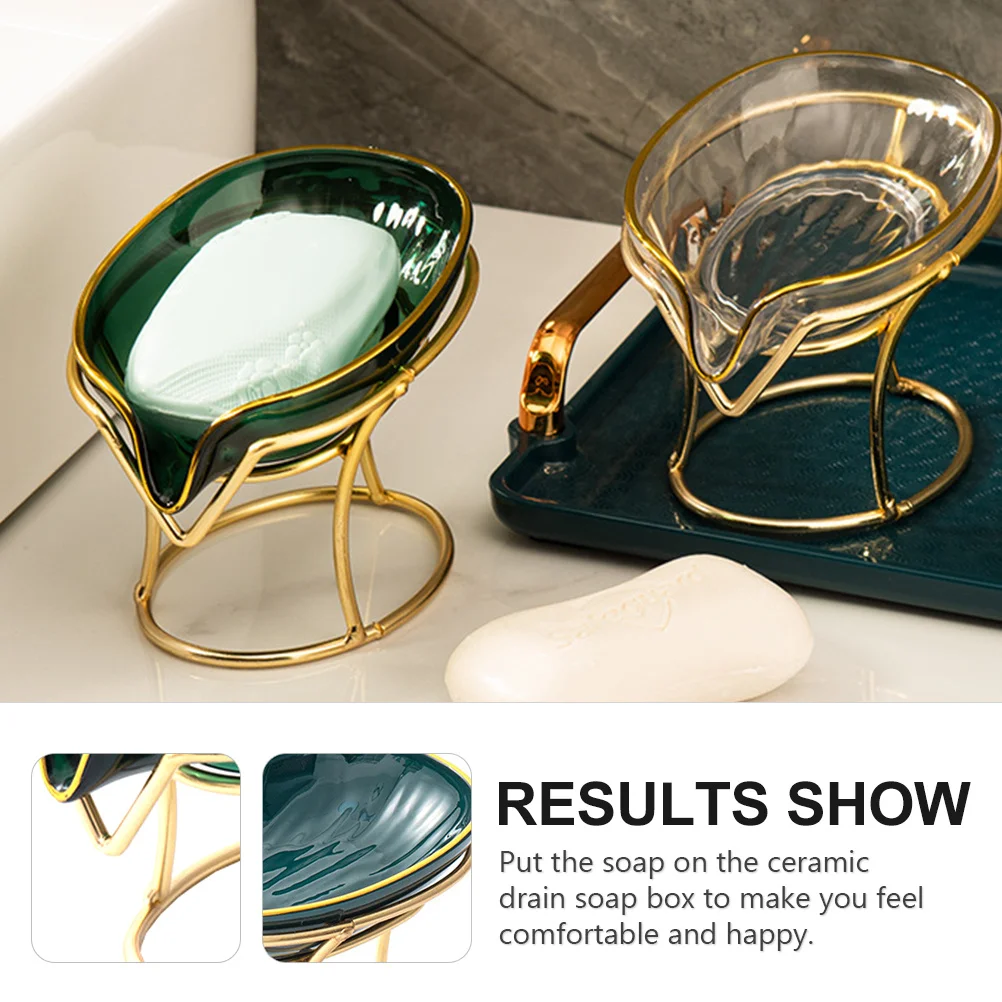 

Soap Saver Container Exquisite Details Easy Clean Iron Bracket Punch-Free Tray Modern Creative Gift Soap Drain Dish