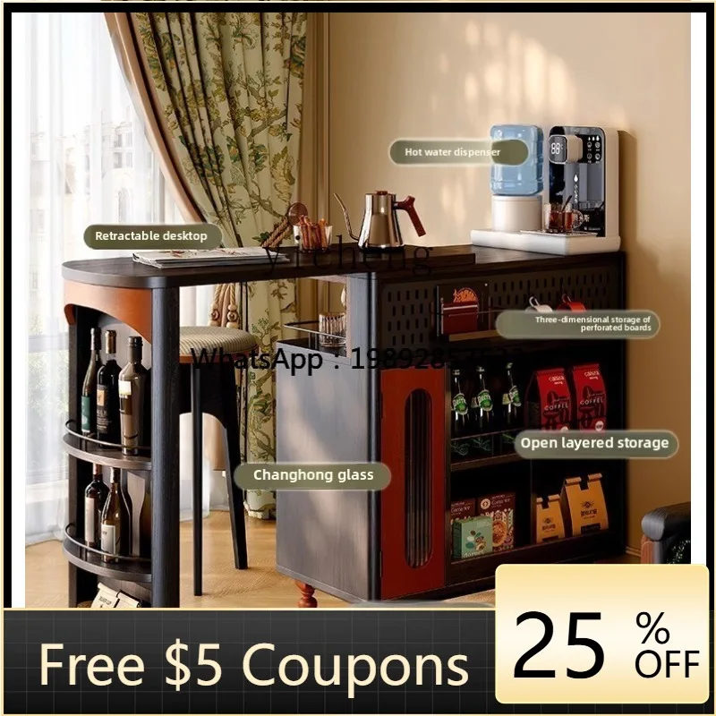 

G1 retro retractable bar counter, living room sofa side cabinet, antique household partition bar counter