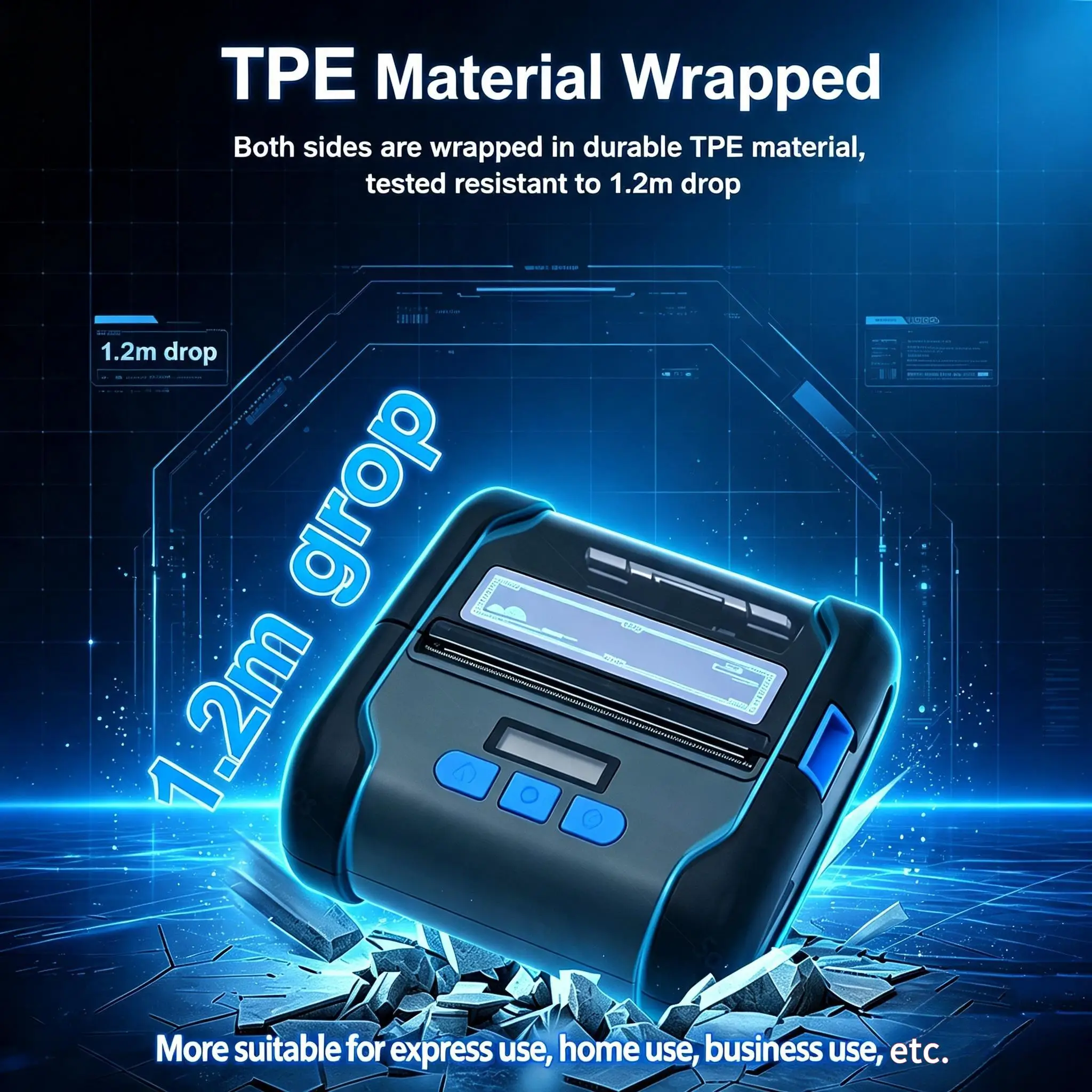 Soonpos 80mm Portable Thermal Printer 2‑in‑1 Label & Receipt Bluetooth WiFi USB 2000mAh For Android iOS Windows POS Warehouse