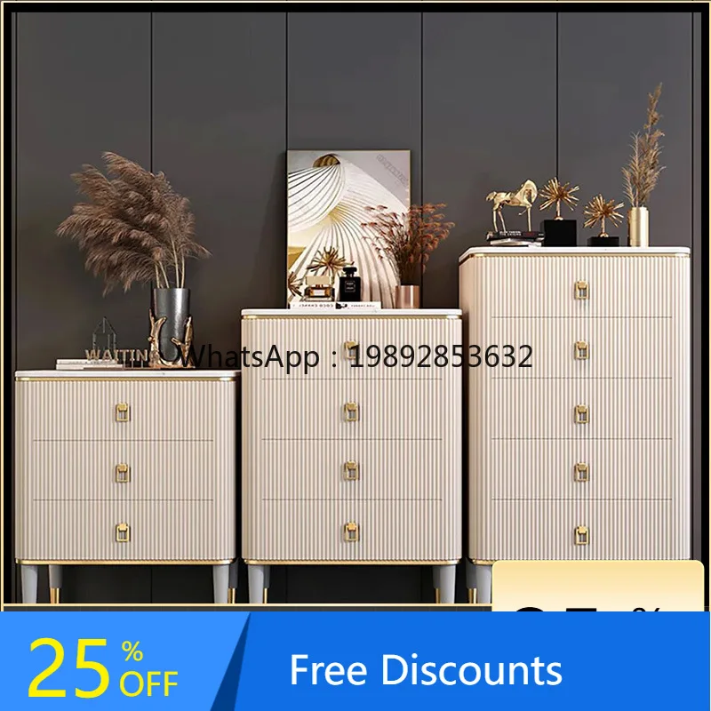 Light Luxury Chest of Drawers Living  Multi-Functional Storage  Bedside Storage Three-Four Drawers Wall-Mounted Lacquered
