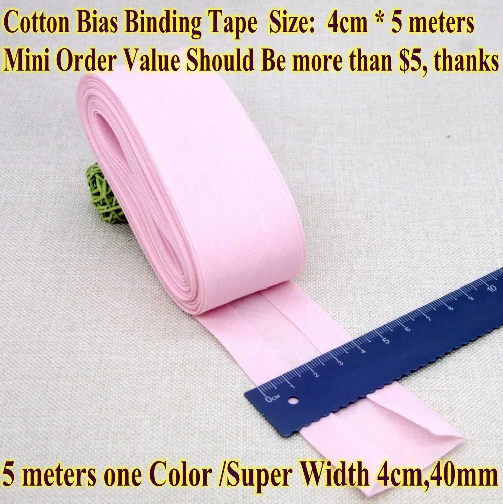 Cotton Bias Binding Tape Size 4cm 40mm 5 Meters Super Wide Fold Tape DIY Handmade Sewing Material Cloth Tape Ribbon