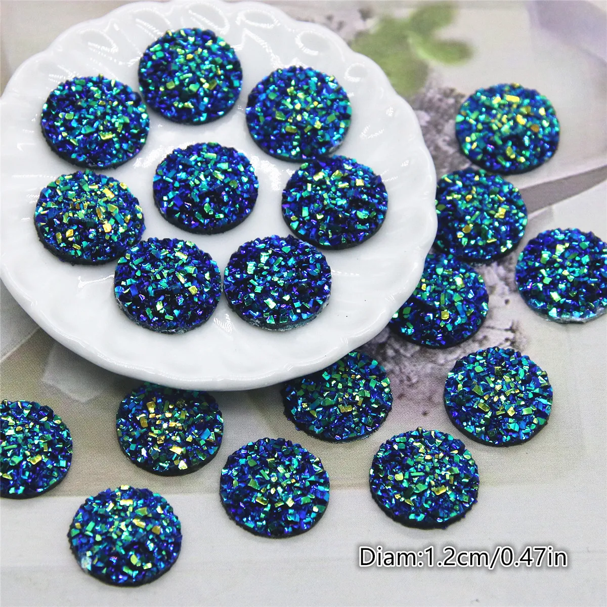 100 pz rotondo multicolore superficie lucida resina strass Flatback Cabochon accessori per l\'abbigliamento artigianale fai da te