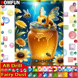 HOMFUN Fairy Dust AB Diy Full Square Round Drill 5D Diamond Painting Diamond Embroidery 