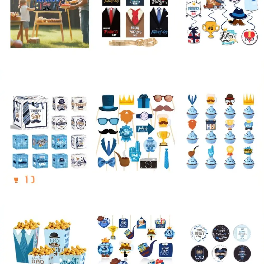 Fathers Day Party Decoration Props Chalkboard Stickers Cards Set Home Gathering Festive Layout Ornament Supplies