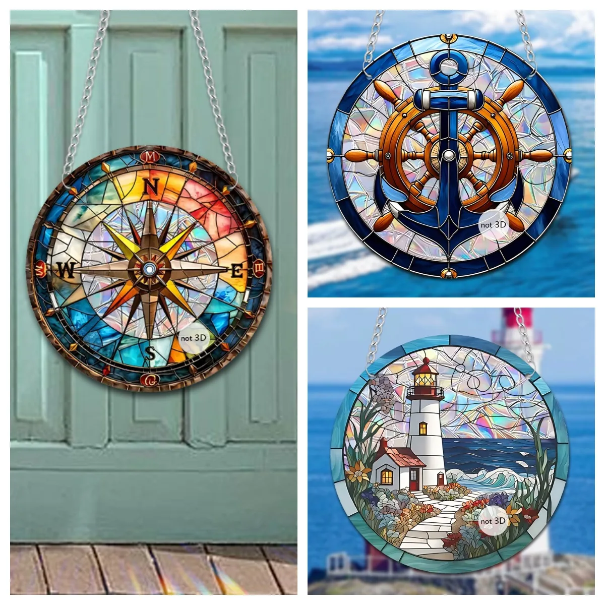 

New Ocean Steamer Tower Color Film Glare Color Hanging Window Porch Ornament