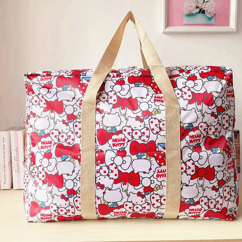 Kawaii Travel Bag Sanrio Melody Kitty Cinnamoroll Anime Student Cartoon Foldable Portable Large Capacity Travel Organizer Kt Bag