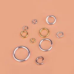 10PCS 925 Sterling Silver Accessories Open Ring Connection Ring Open Ring, hand-made diy bracelet necklace live closed ring