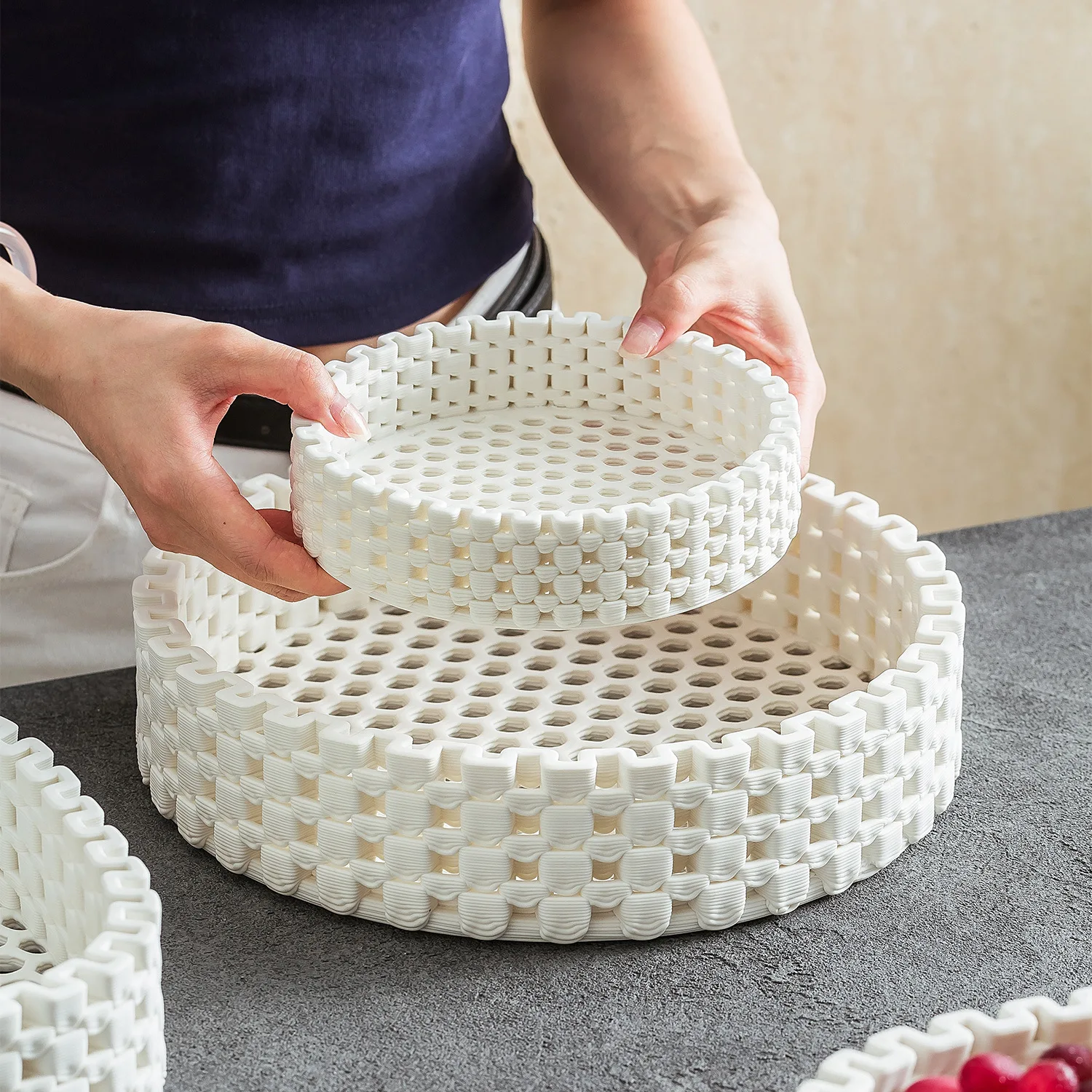 Biały ceramiczny koszyk na owo – Kitchen Baking Table recenzja i cena