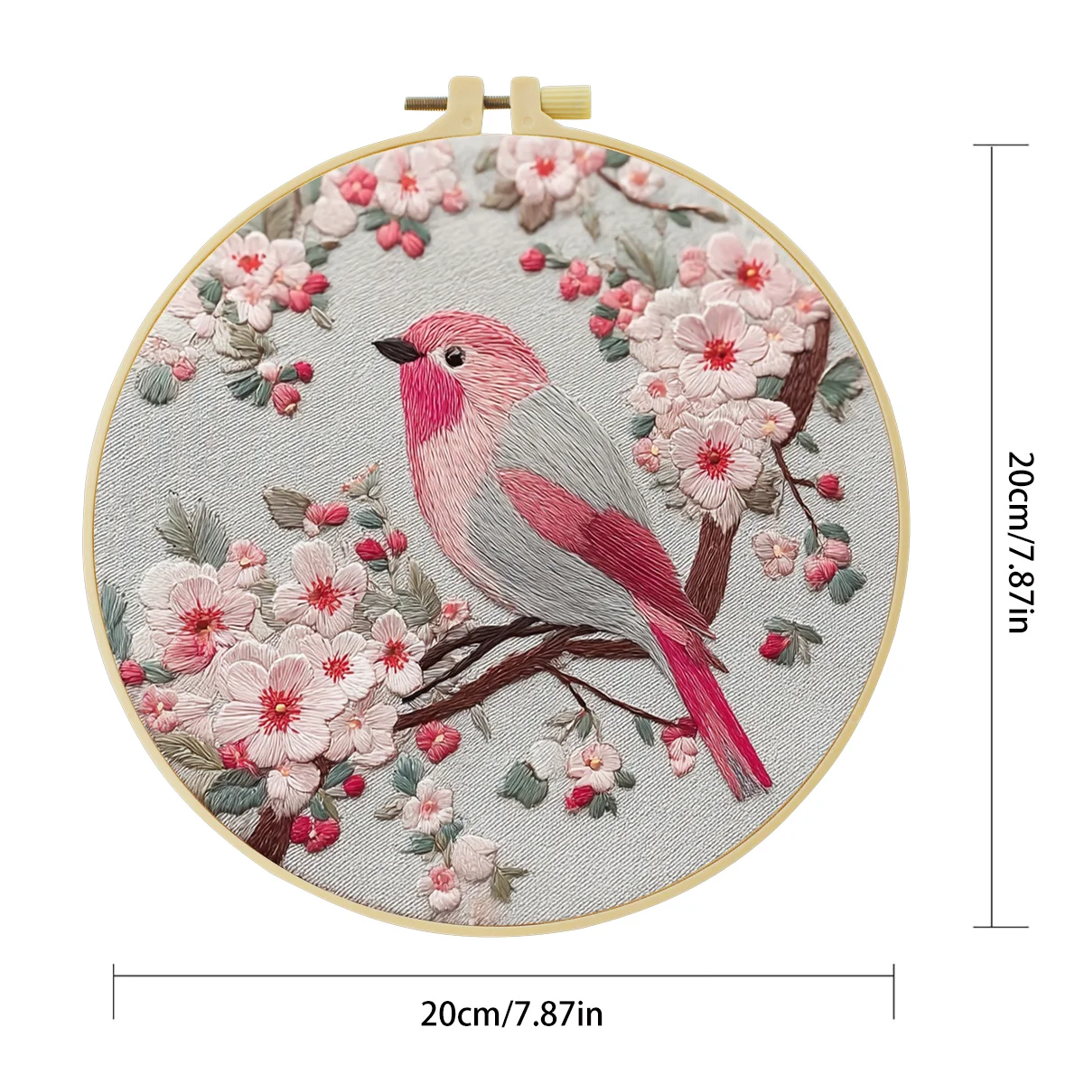 1 Stück 20X20CM/15X15CM 7,87/6,3 Zoll Vogeltaschen-Stickerei-Starter-Kit DIY-Kit DIY-Stickerei-Set Handarbeiten Nadelkunst Nähkunst – Detail 3