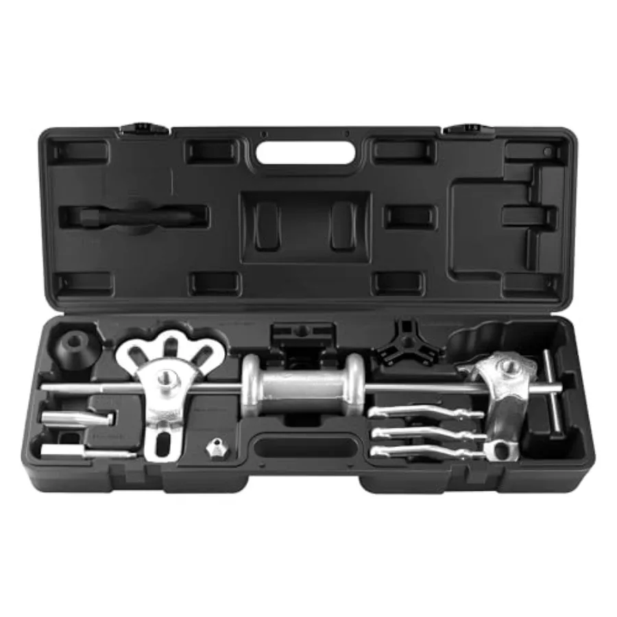

9-Way Slide Hammer Puller Set for Front Wheel Hub Bearing Removal Rear Wheel Axle Hub Dent Shaft Puller Tool Kit Black