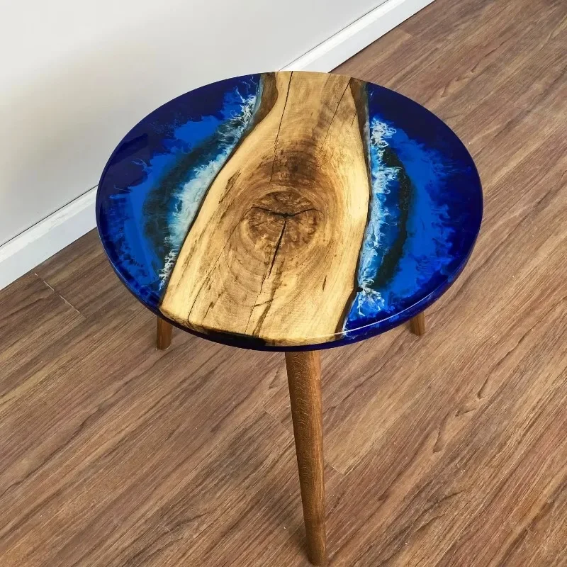 Contemporary epoxy wood craft side table decorative furniture for home and office spaces