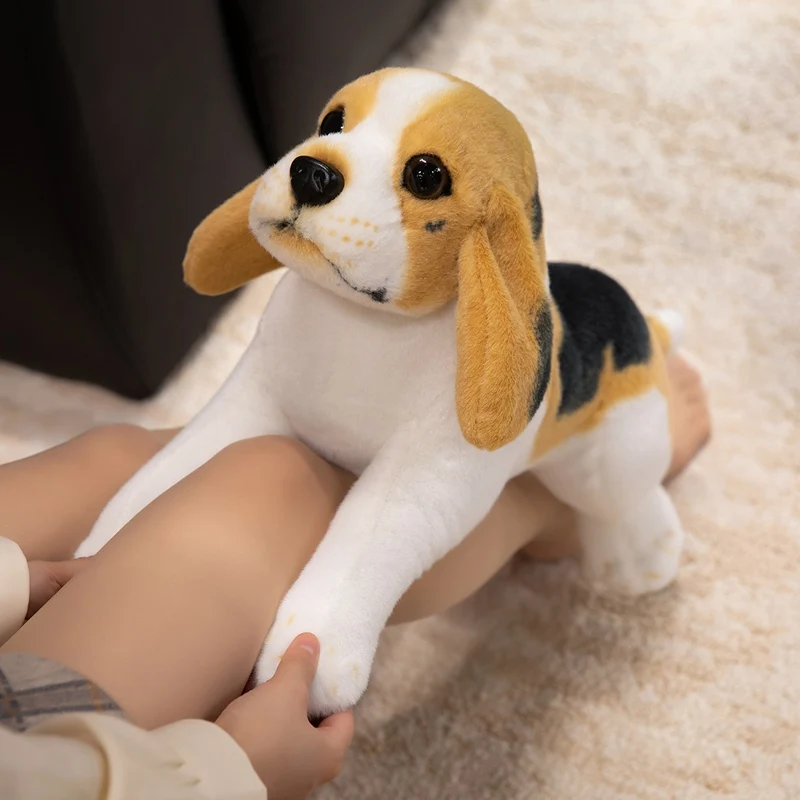 Lebensechte Beagle Plüschtier Flauschige Kuscheltiere Hund Weiche Puppe Echte Hund Home Decor Kinderspielzeug Geburtstagsgeschenk für Hundeliebhaber
